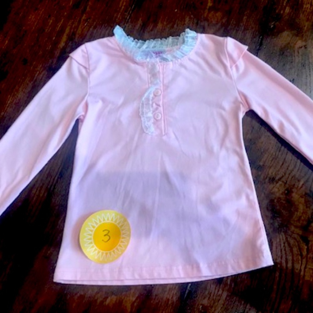 #3 - Miss B long sleeve pink shirt - Approximately Size 3/4